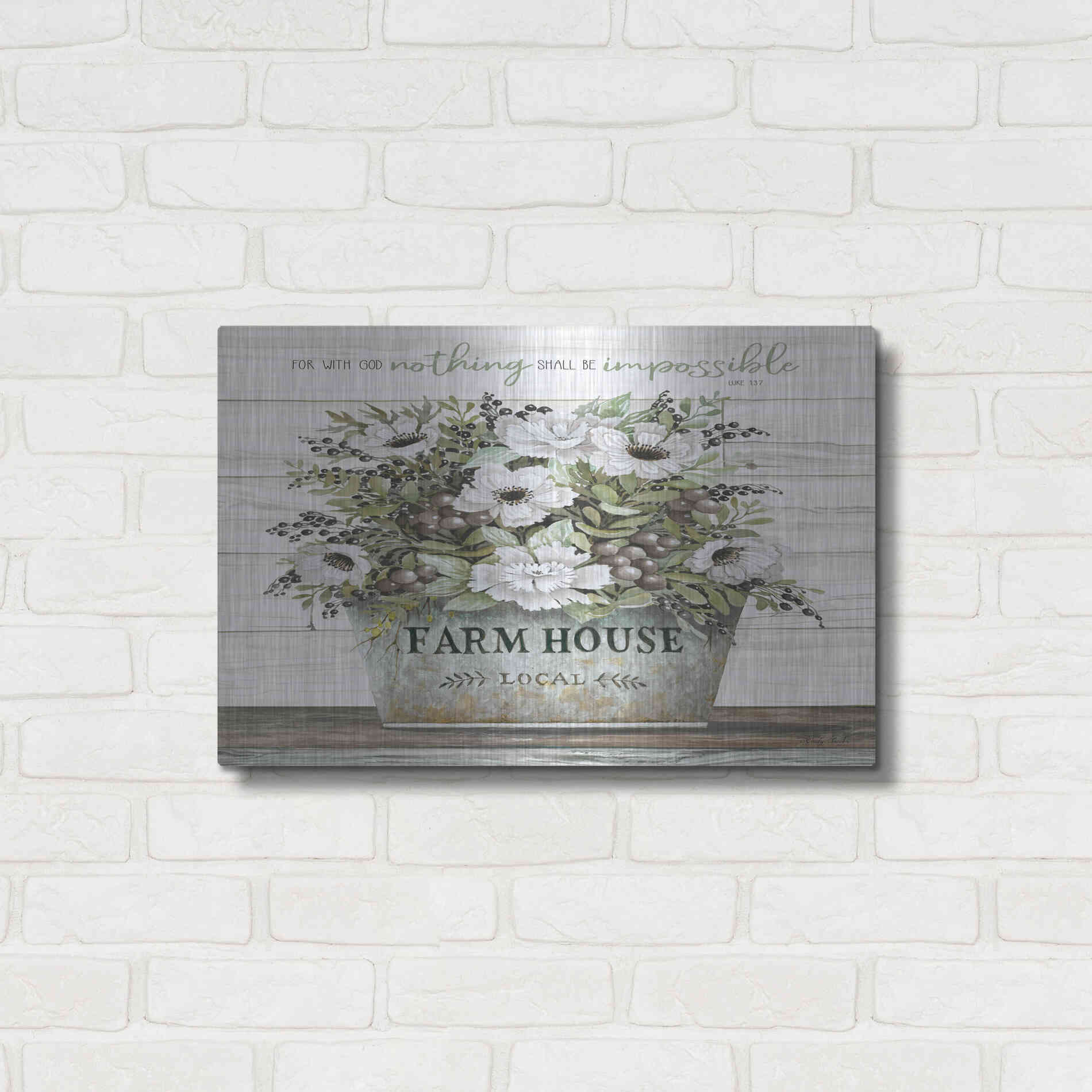 Luxe Metal Art 'Nothing Shall Be Impossible' by Cindy Jacobs, Metal Wall Art,24x16