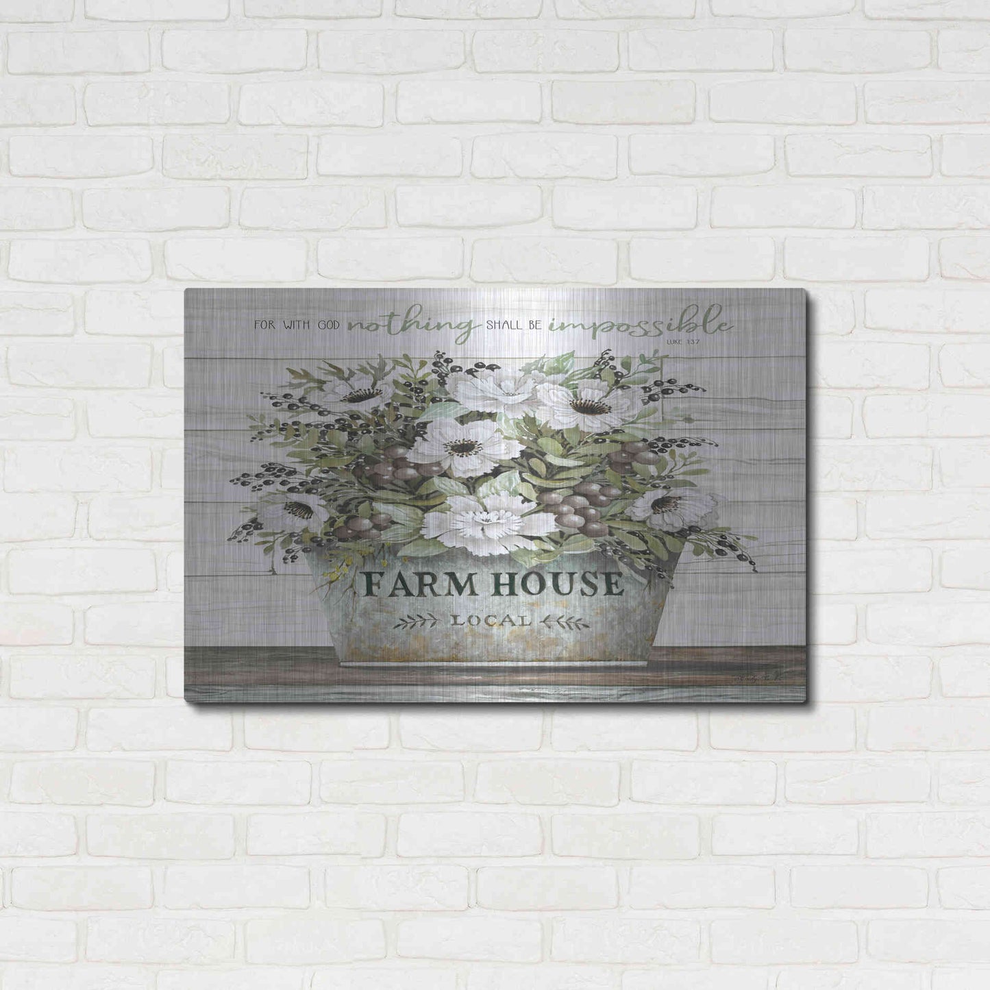 Luxe Metal Art 'Nothing Shall Be Impossible' by Cindy Jacobs, Metal Wall Art,36x24