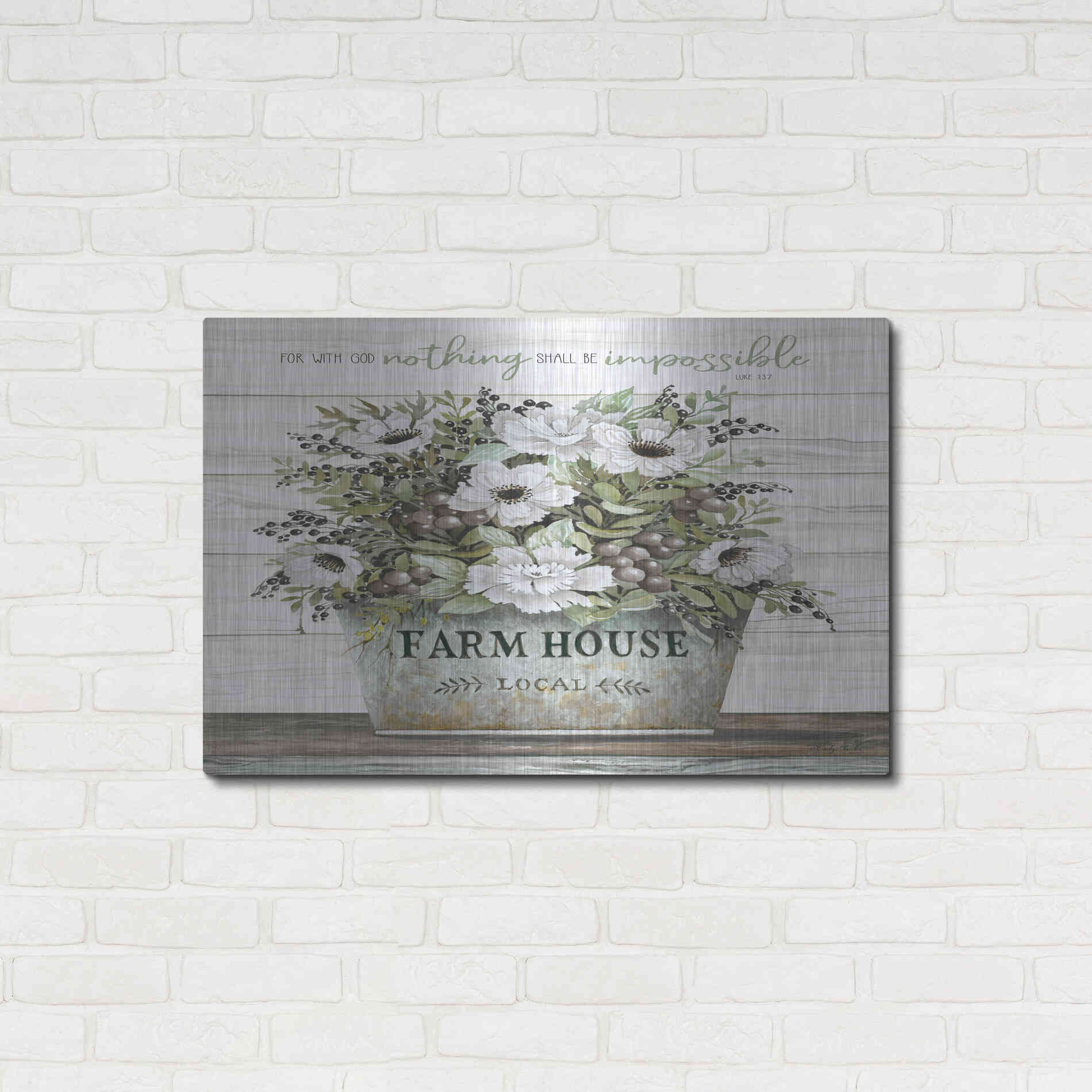 Luxe Metal Art 'Nothing Shall Be Impossible' by Cindy Jacobs, Metal Wall Art,36x24