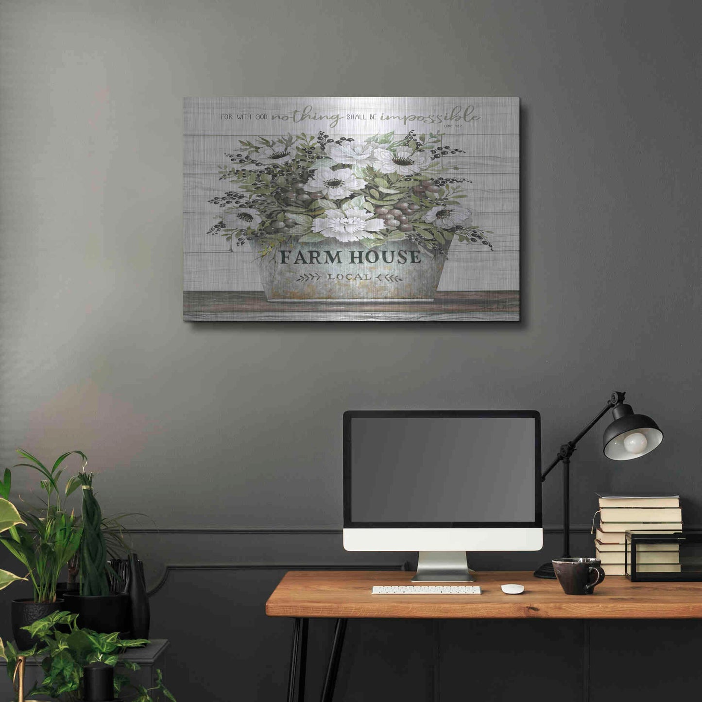 Luxe Metal Art 'Nothing Shall Be Impossible' by Cindy Jacobs, Metal Wall Art,36x24