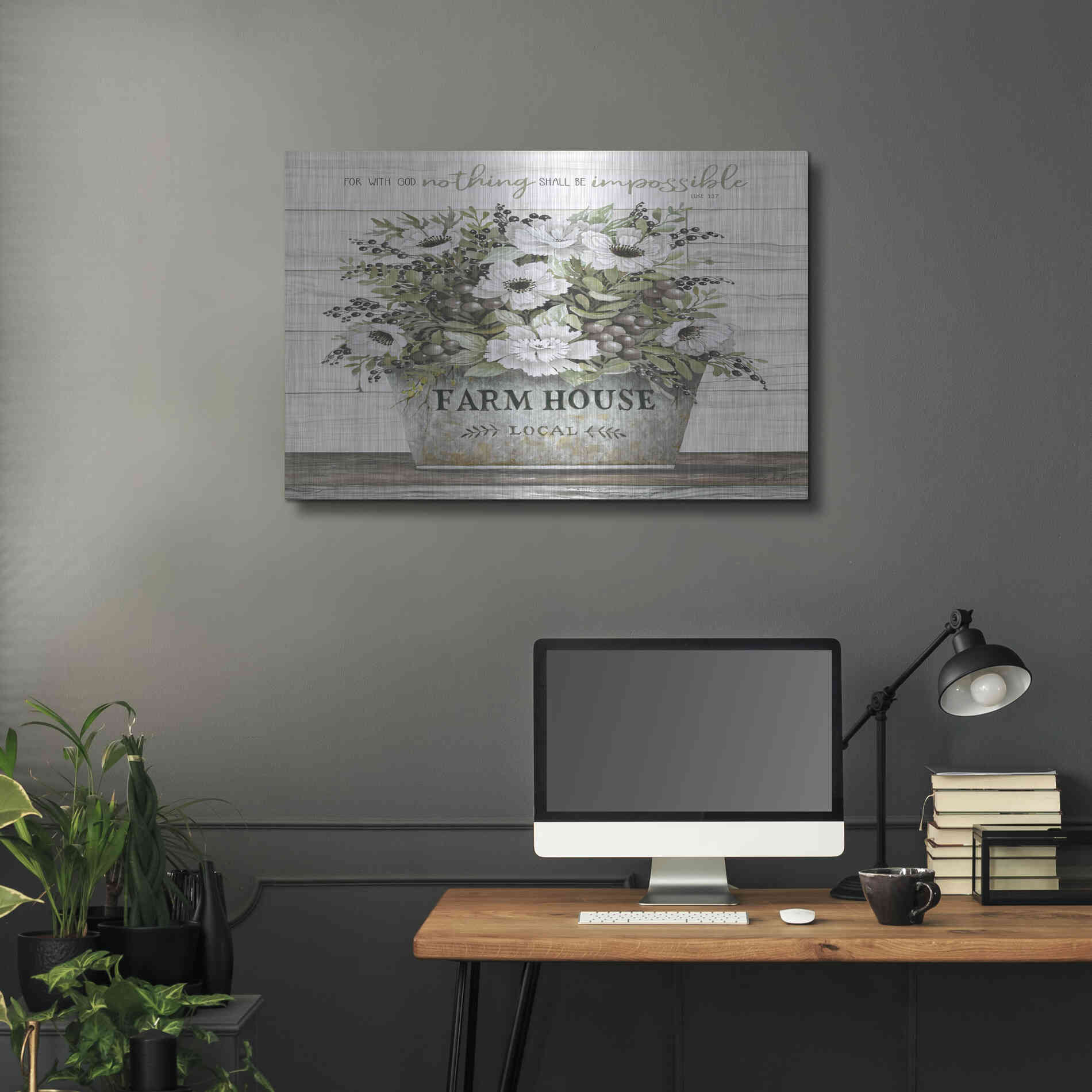 Luxe Metal Art 'Nothing Shall Be Impossible' by Cindy Jacobs, Metal Wall Art,36x24