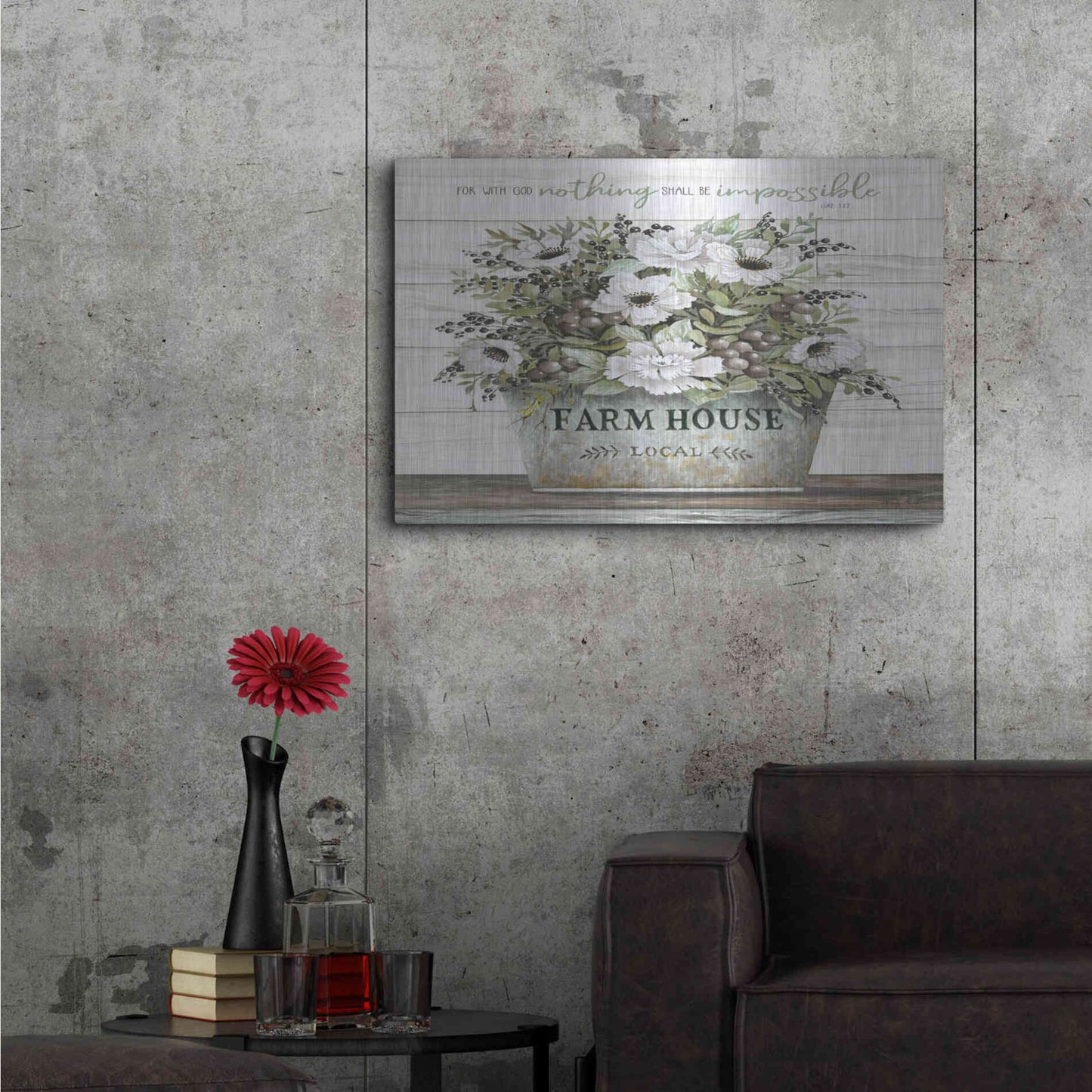 Luxe Metal Art 'Nothing Shall Be Impossible' by Cindy Jacobs, Metal Wall Art,36x24
