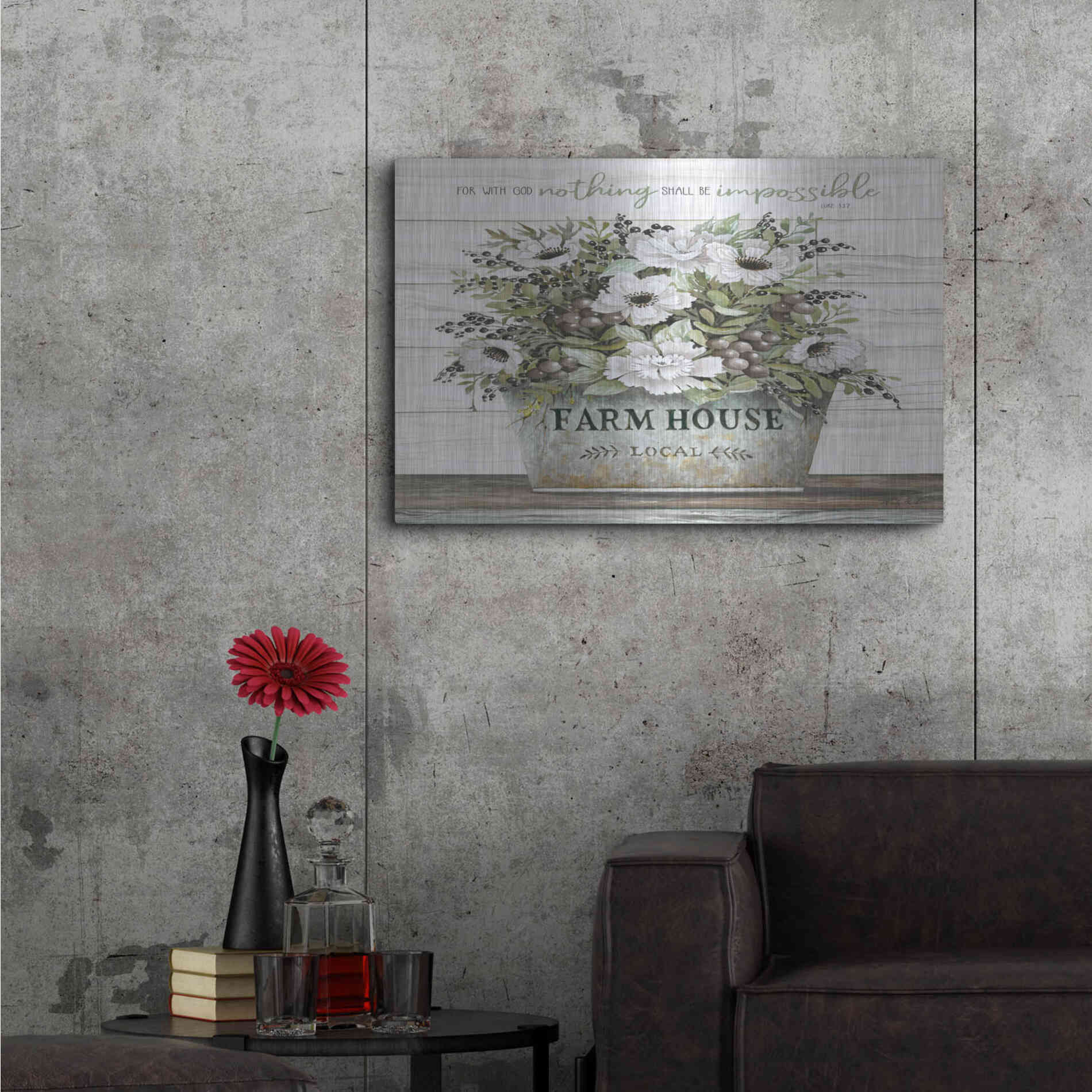 Luxe Metal Art 'Nothing Shall Be Impossible' by Cindy Jacobs, Metal Wall Art,36x24