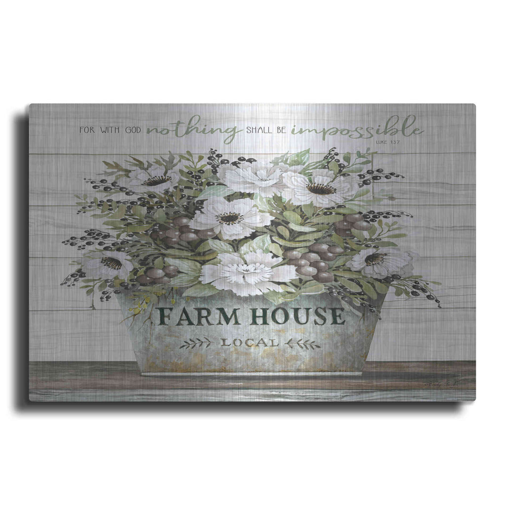 Luxe Metal Art 'Nothing Shall Be Impossible' by Cindy Jacobs, Metal Wall Art