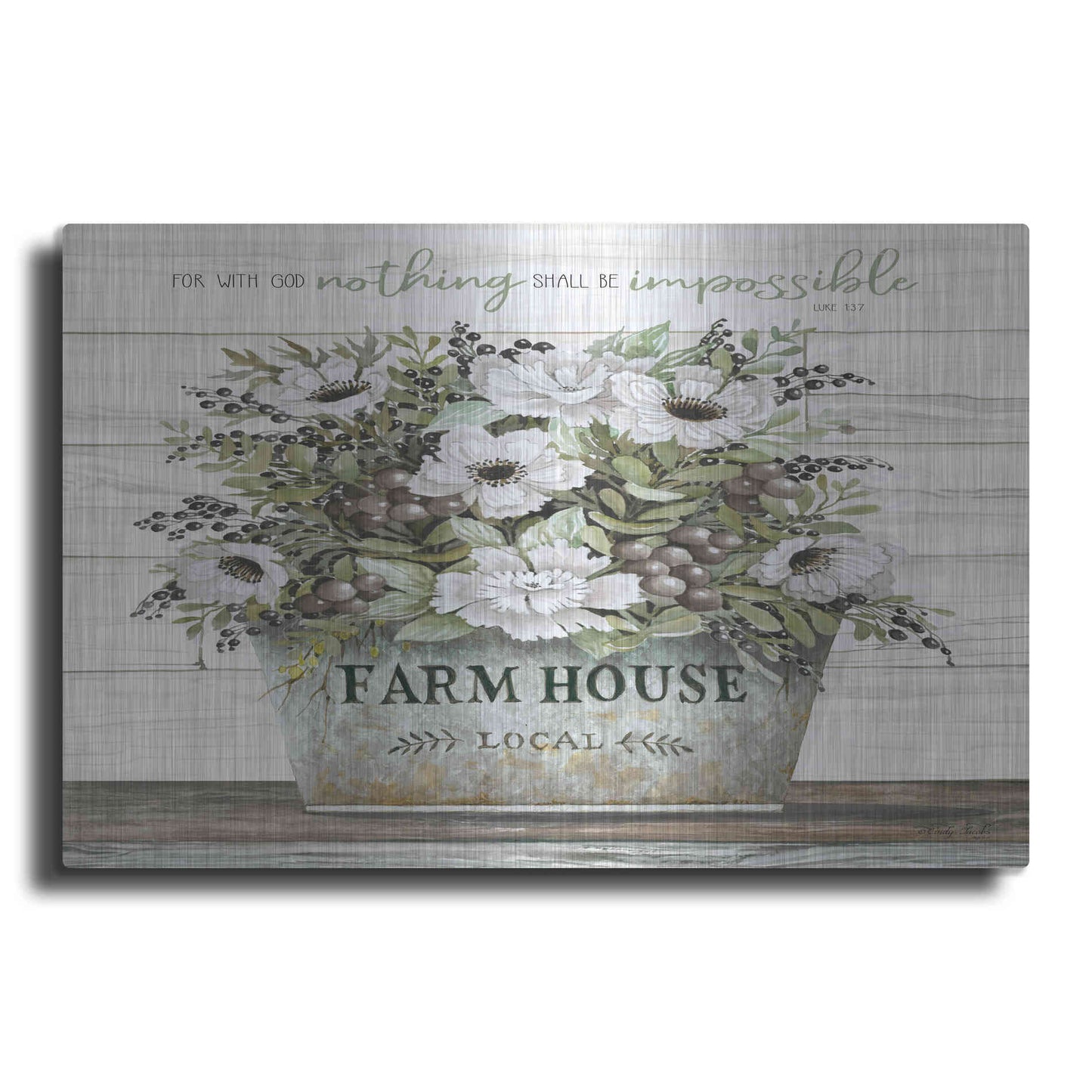 Luxe Metal Art 'Nothing Shall Be Impossible' by Cindy Jacobs, Metal Wall Art