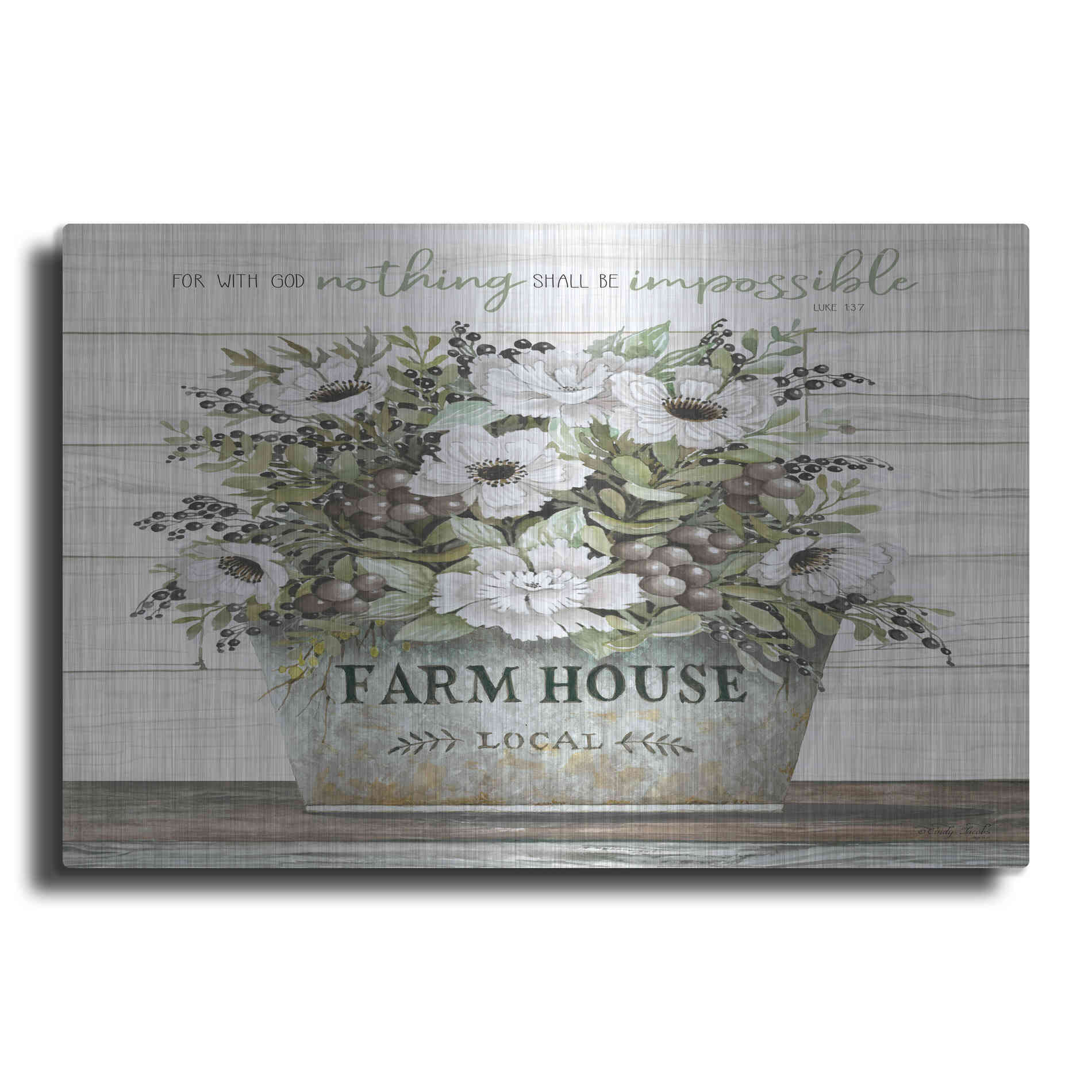 Luxe Metal Art 'Nothing Shall Be Impossible' by Cindy Jacobs, Metal Wall Art