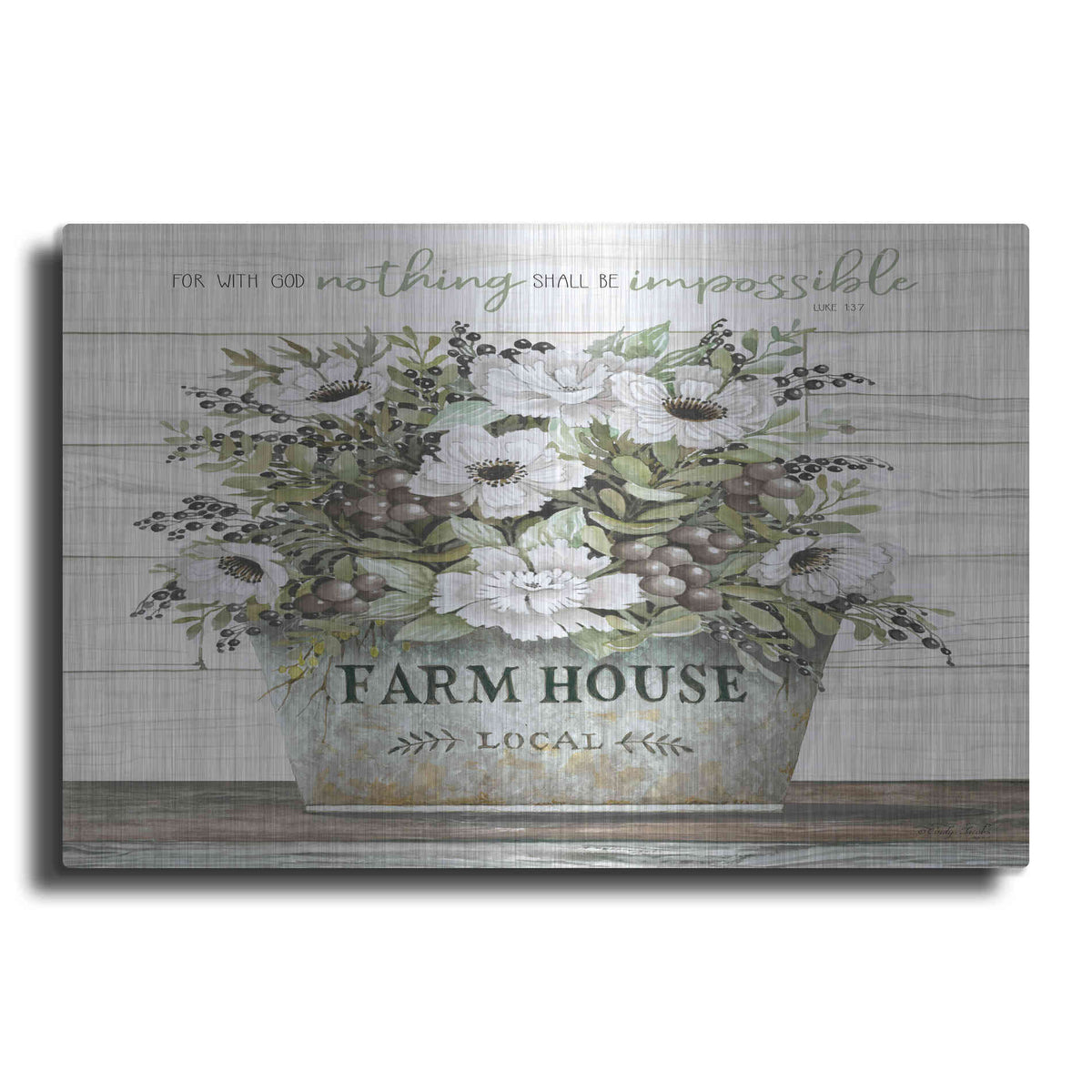 Luxe Metal Art 'Nothing Shall Be Impossible' by Cindy Jacobs, Metal Wall Art