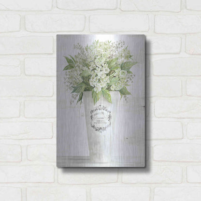 Luxe Metal Art 'Les Fleurs Hortensia' by Cindy Jacobs, Metal Wall Art,12x16