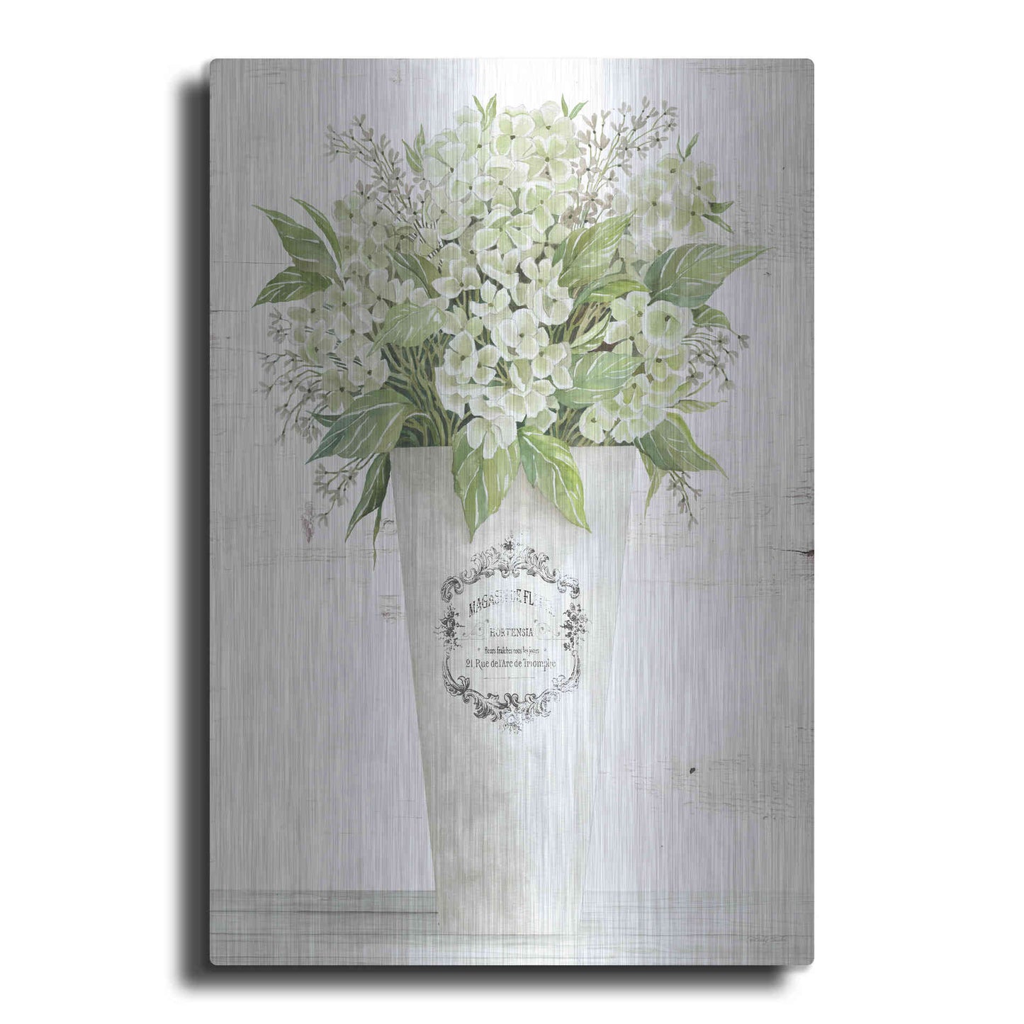 Luxe Metal Art 'Les Fleurs Hortensia' by Cindy Jacobs, Metal Wall Art