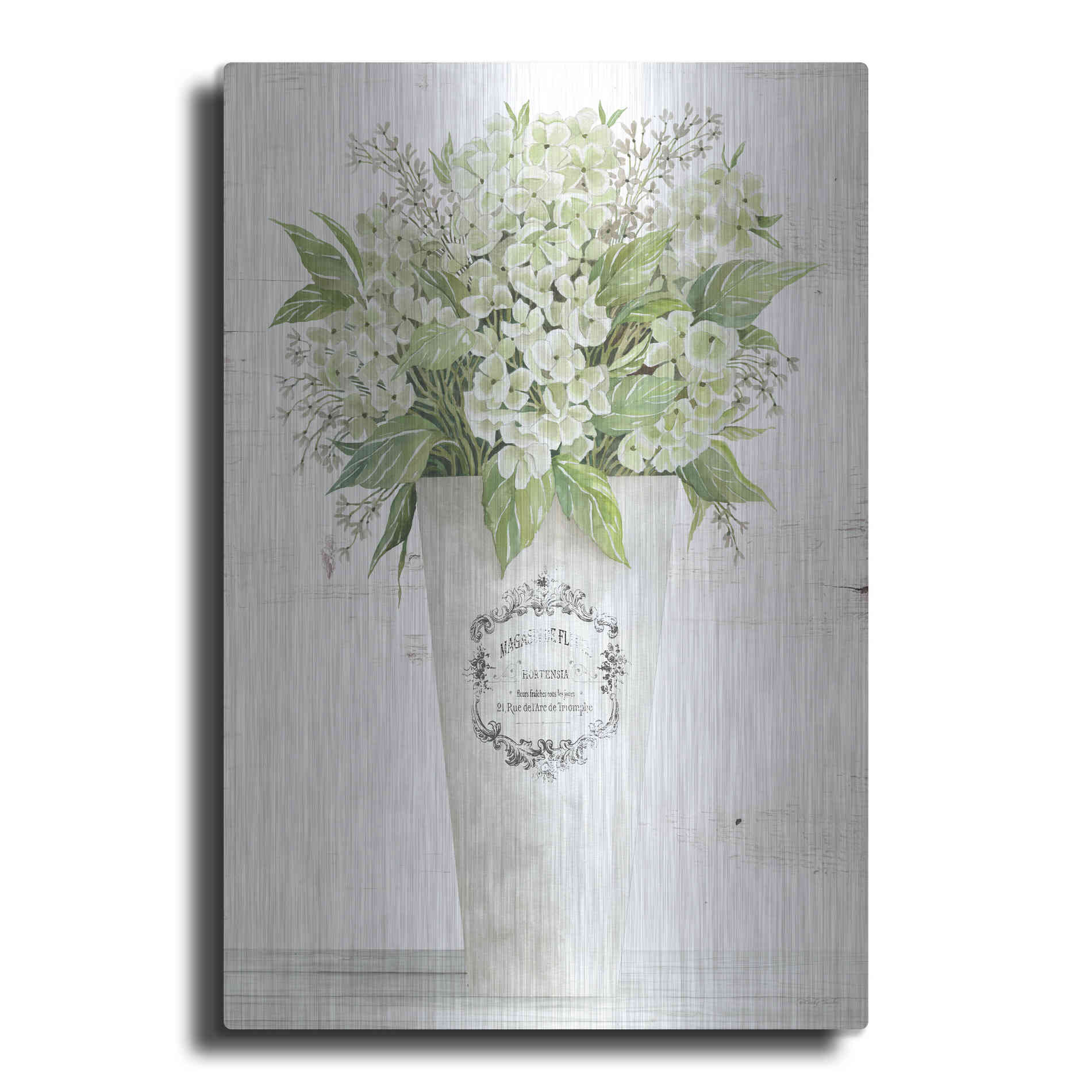Luxe Metal Art 'Les Fleurs Hortensia' by Cindy Jacobs, Metal Wall Art