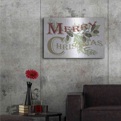 Luxe Metal Art 'Vintage Merry Christmas' by Cindy Jacobs, Metal Wall Art,36x24