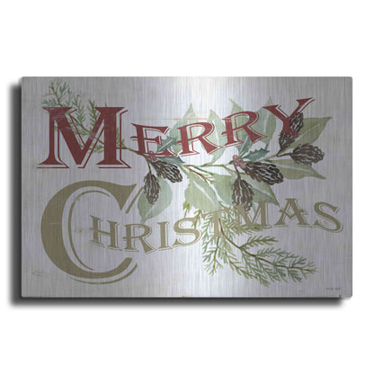 Luxe Metal Art 'Vintage Merry Christmas' by Cindy Jacobs, Metal Wall Art