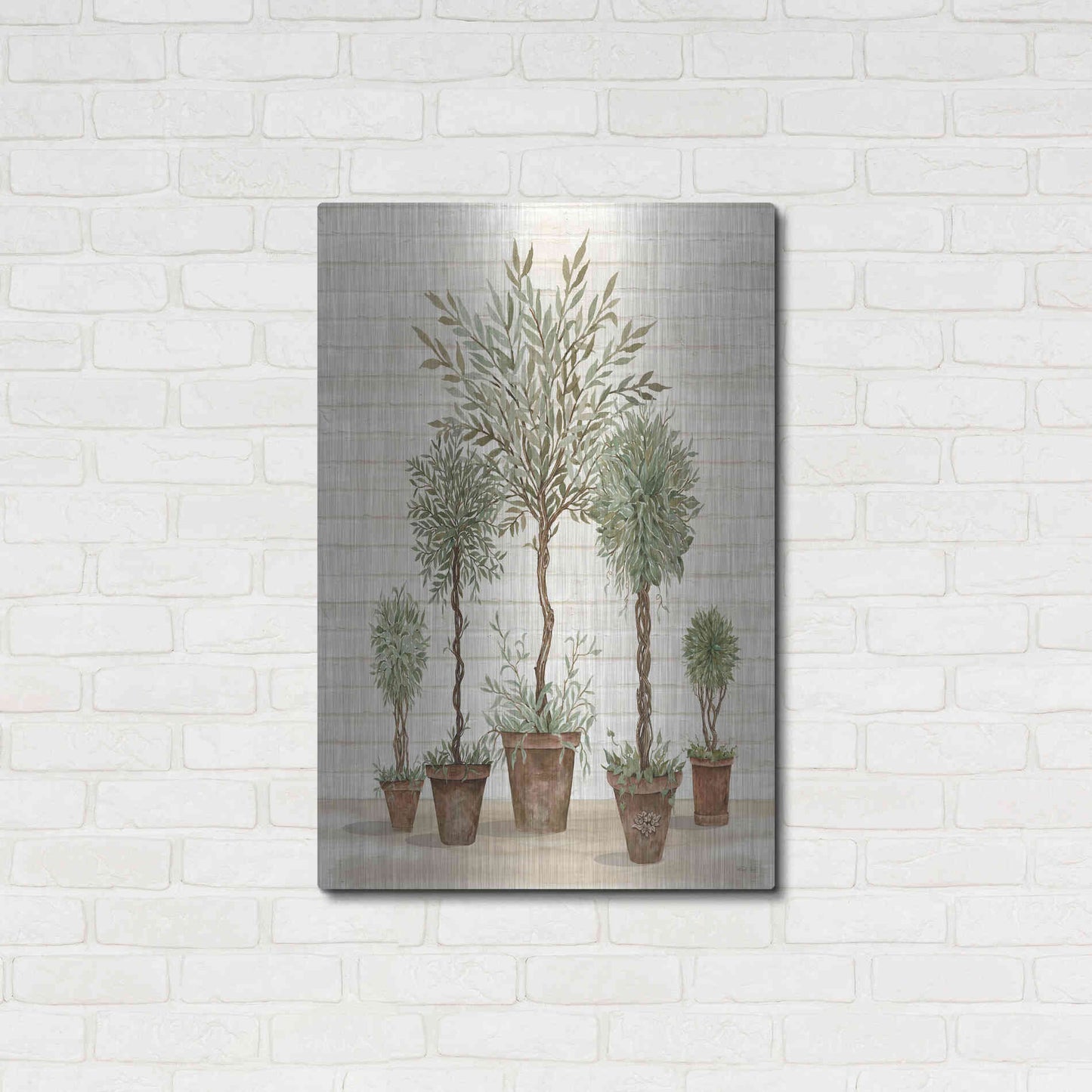 Luxe Metal Art 'Potted Tree Collection' by Cindy Jacobs, Metal Wall Art,24x36