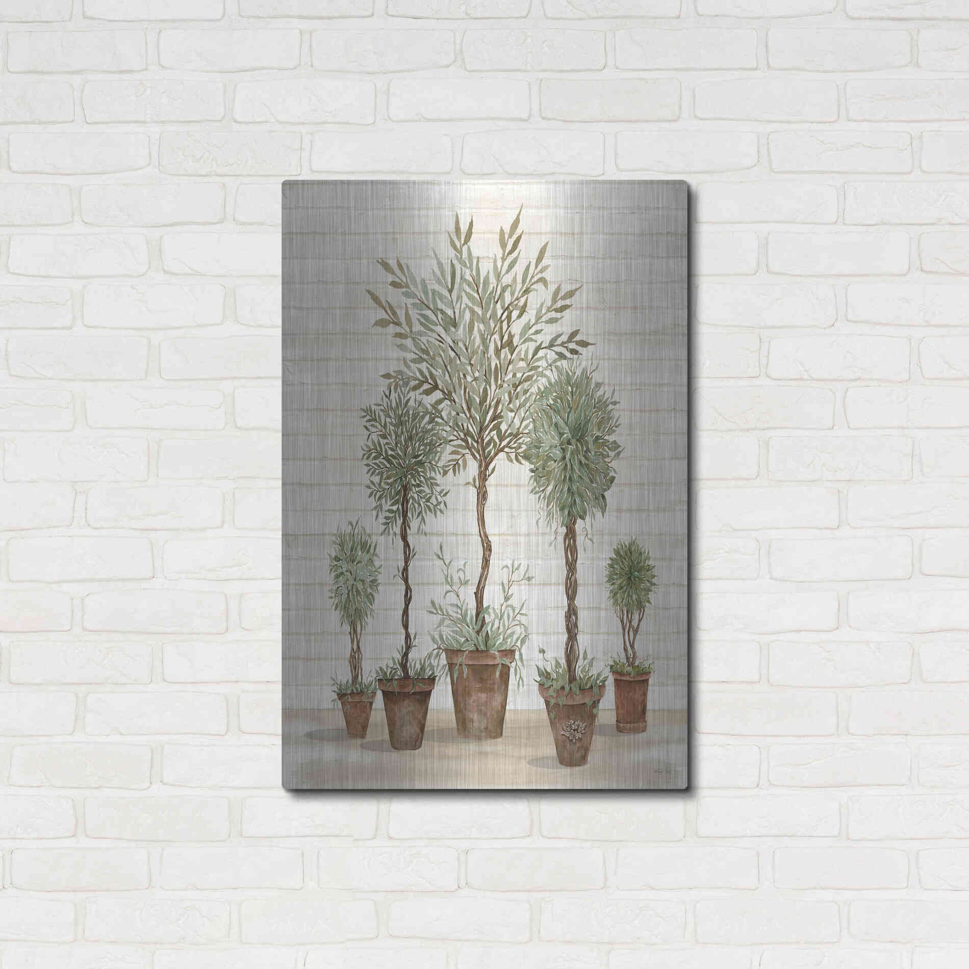Luxe Metal Art 'Potted Tree Collection' by Cindy Jacobs, Metal Wall Art,24x36