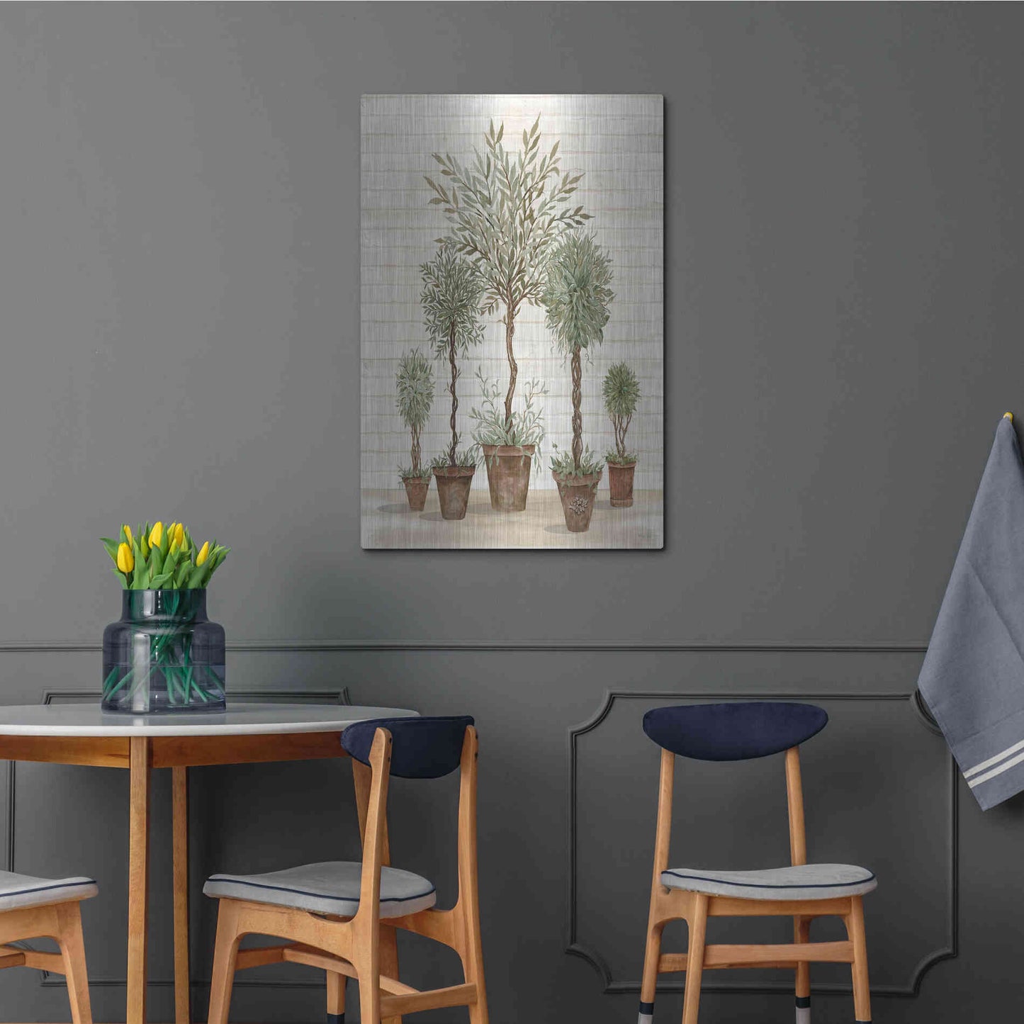 Luxe Metal Art 'Potted Tree Collection' by Cindy Jacobs, Metal Wall Art,24x36