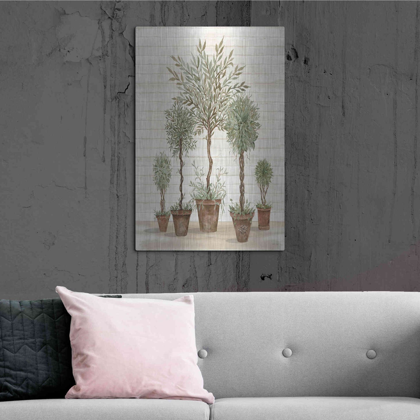 Luxe Metal Art 'Potted Tree Collection' by Cindy Jacobs, Metal Wall Art,24x36