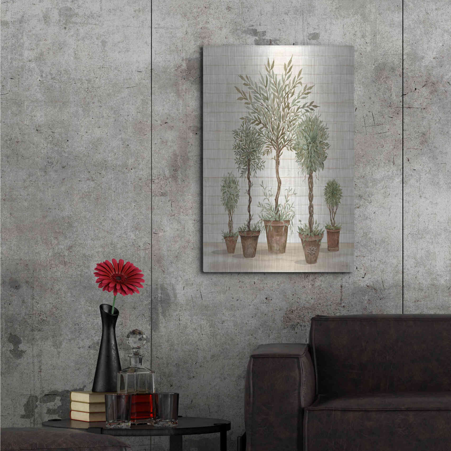 Luxe Metal Art 'Potted Tree Collection' by Cindy Jacobs, Metal Wall Art,24x36