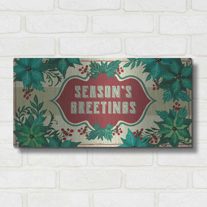 Luxe Metal Art 'Nostalgic Season's Greetings' by Cindy Jacobs, Metal Wall Art,24x12