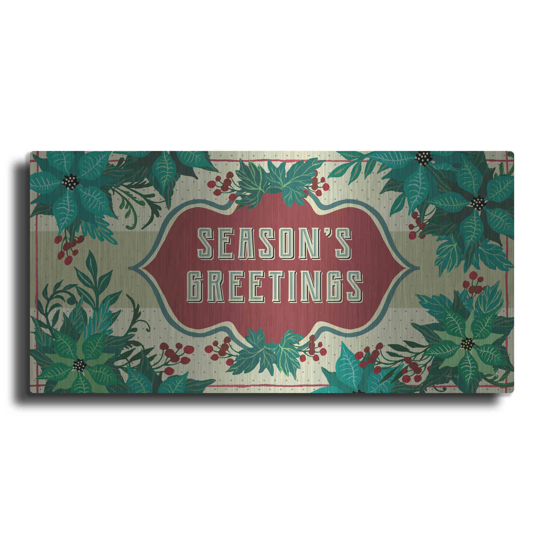 Luxe Metal Art 'Nostalgic Season's Greetings' by Cindy Jacobs, Metal Wall Art