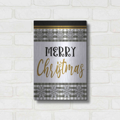 Luxe Metal Art 'Merry Little Christmas II' by Cindy Jacobs, Metal Wall Art,12x16