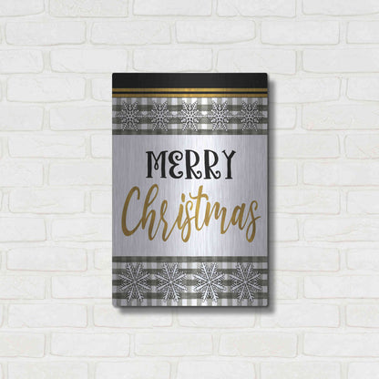 Luxe Metal Art 'Merry Little Christmas II' by Cindy Jacobs, Metal Wall Art,16x24
