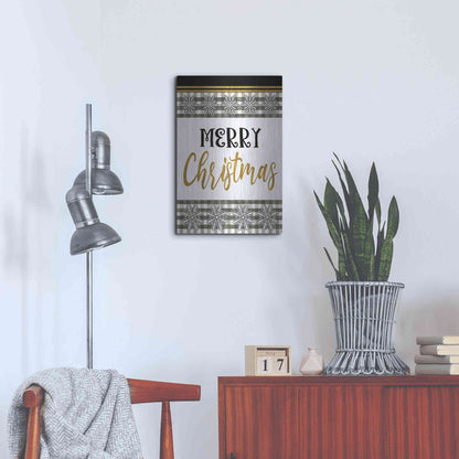 Luxe Metal Art 'Merry Little Christmas II' by Cindy Jacobs, Metal Wall Art,16x24