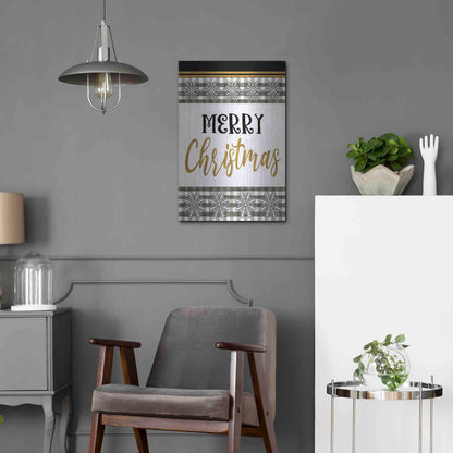 Luxe Metal Art 'Merry Little Christmas II' by Cindy Jacobs, Metal Wall Art,16x24