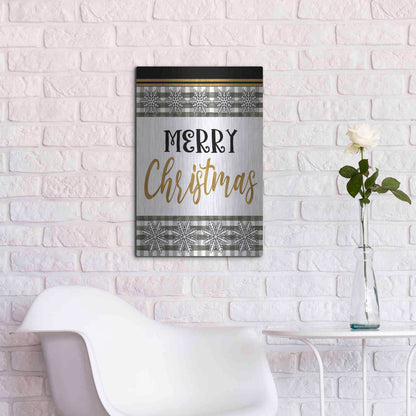 Luxe Metal Art 'Merry Little Christmas II' by Cindy Jacobs, Metal Wall Art,16x24