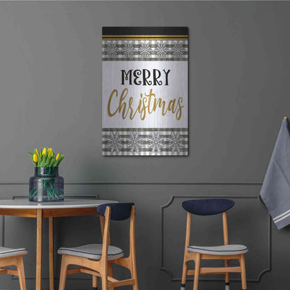 Luxe Metal Art 'Merry Little Christmas II' by Cindy Jacobs, Metal Wall Art,24x36