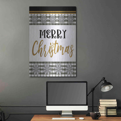 Luxe Metal Art 'Merry Little Christmas II' by Cindy Jacobs, Metal Wall Art,24x36