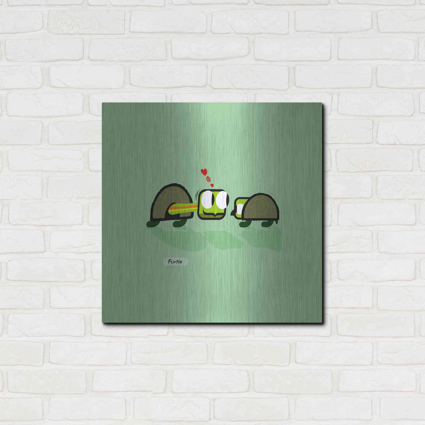 Luxe Metal Art 'Flirtle' by Chuck Wimmer, Metal Wall Art,24x24