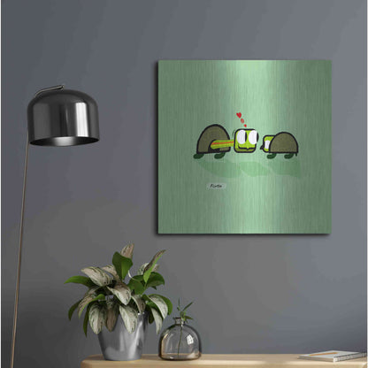 Luxe Metal Art 'Flirtle' by Chuck Wimmer, Metal Wall Art,24x24