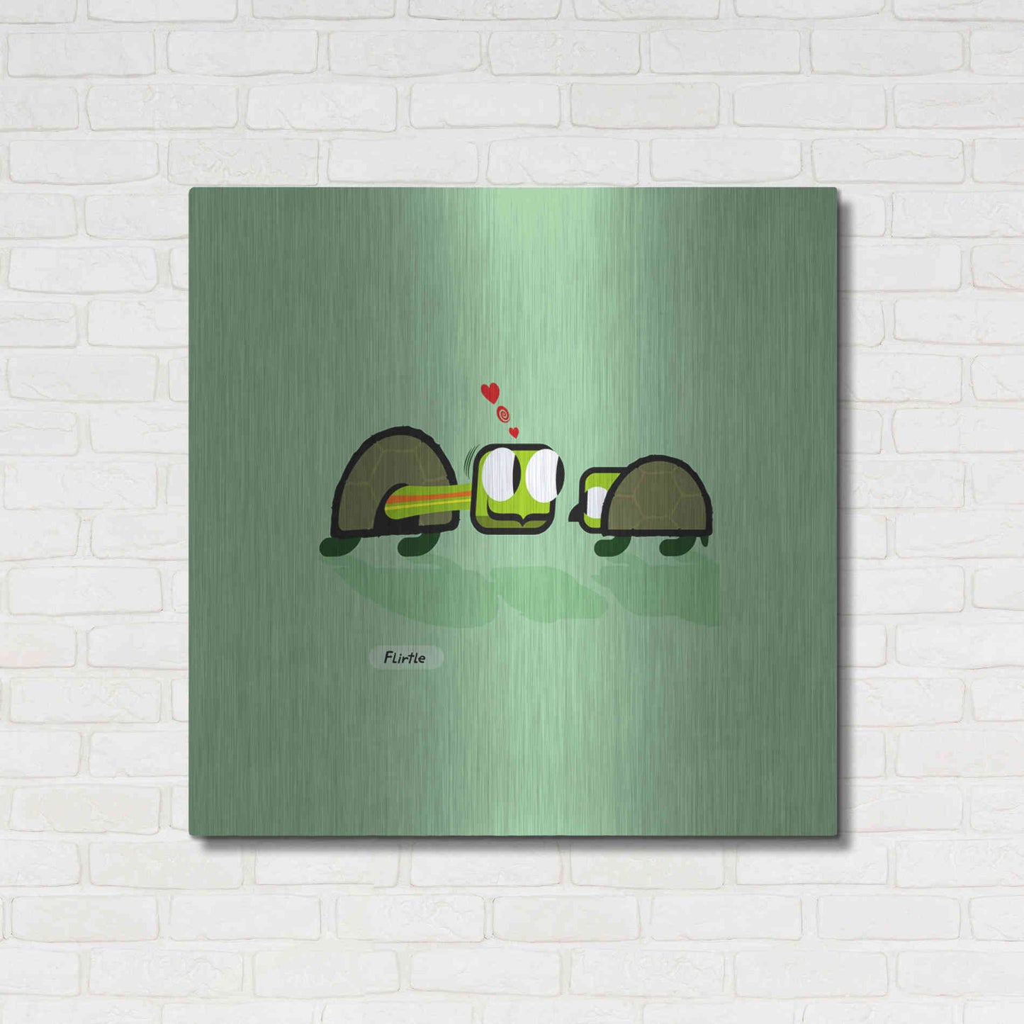 Luxe Metal Art 'Flirtle' by Chuck Wimmer, Metal Wall Art,36x36