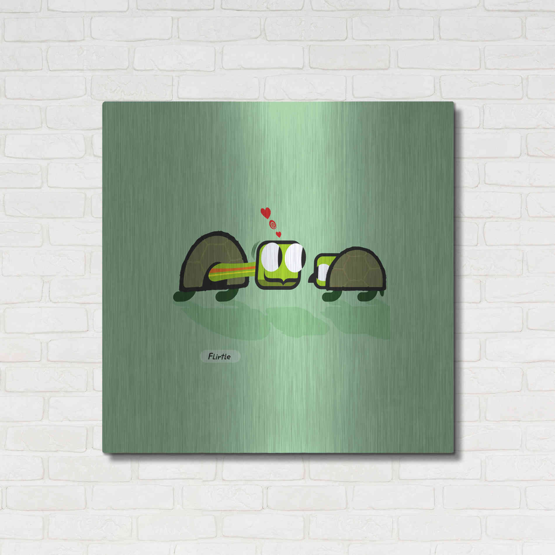 Luxe Metal Art 'Flirtle' by Chuck Wimmer, Metal Wall Art,36x36