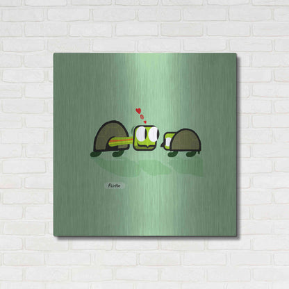 Luxe Metal Art 'Flirtle' by Chuck Wimmer, Metal Wall Art,36x36