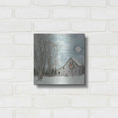 Luxe Metal Art 'Christmas Eve Moon' by Cindy Jacobs, Metal Wall Art,12x12
