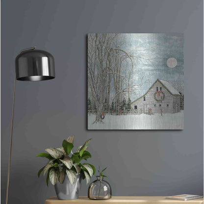 Luxe Metal Art 'Christmas Eve Moon' by Cindy Jacobs, Metal Wall Art,24x24