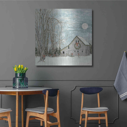 Luxe Metal Art 'Christmas Eve Moon' by Cindy Jacobs, Metal Wall Art,36x36