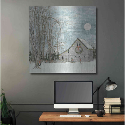 Luxe Metal Art 'Christmas Eve Moon' by Cindy Jacobs, Metal Wall Art,36x36