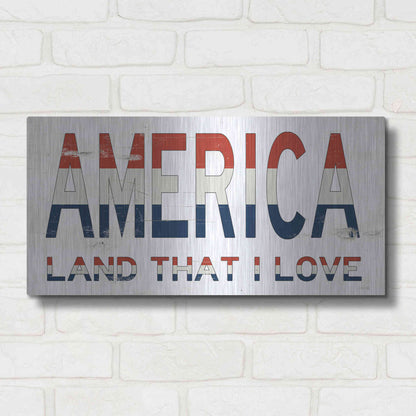 Luxe Metal Art 'America - Land That I Love' by Cindy Jacobs, Metal Wall Art,24x12