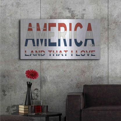 Luxe Metal Art 'America - Land That I Love' by Cindy Jacobs, Metal Wall Art,48x24