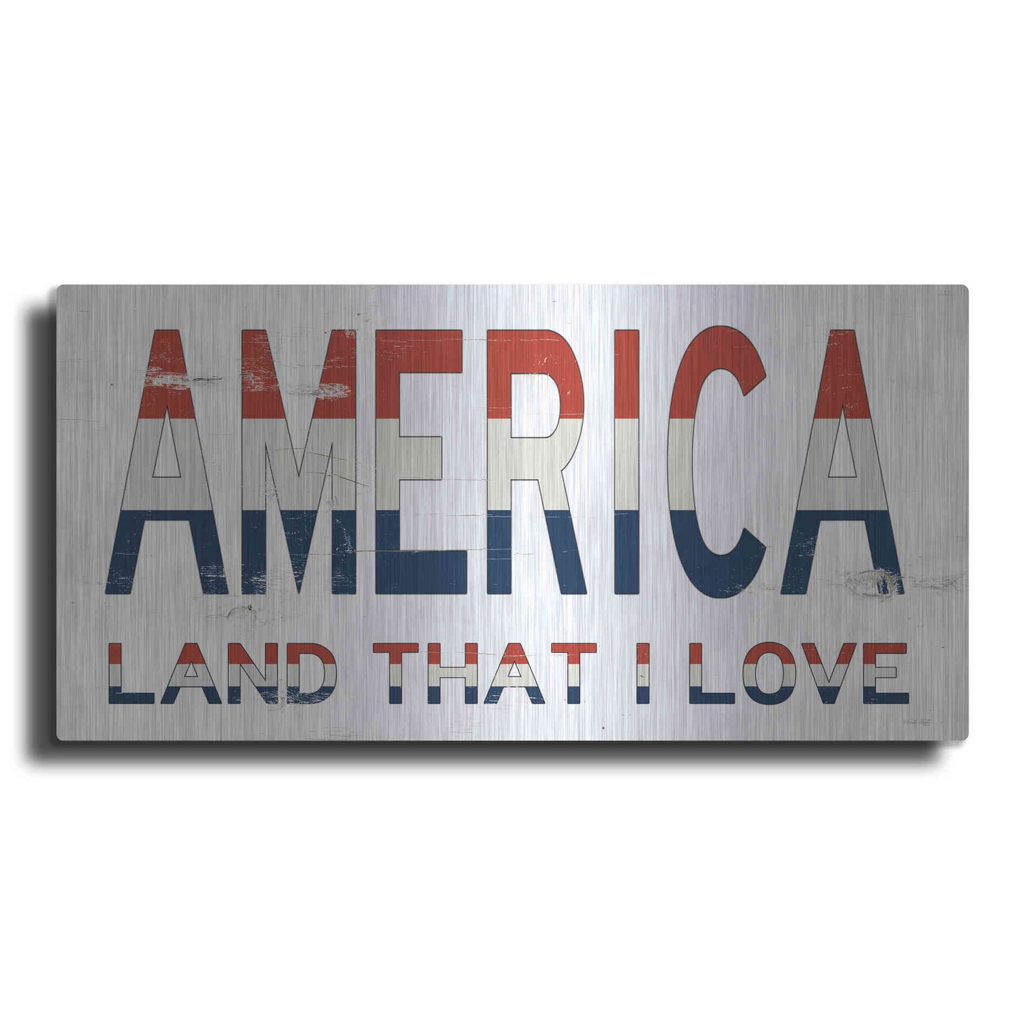 Luxe Metal Art 'America - Land That I Love' by Cindy Jacobs, Metal Wall Art