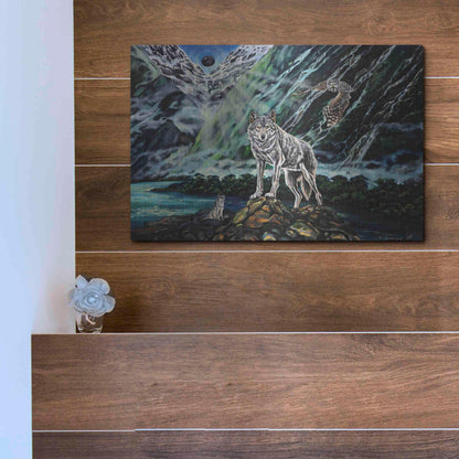 Luxe Metal Art 'Wolfpack The New Moon' by Jan Kasparec, Metal Wall Art,16x12