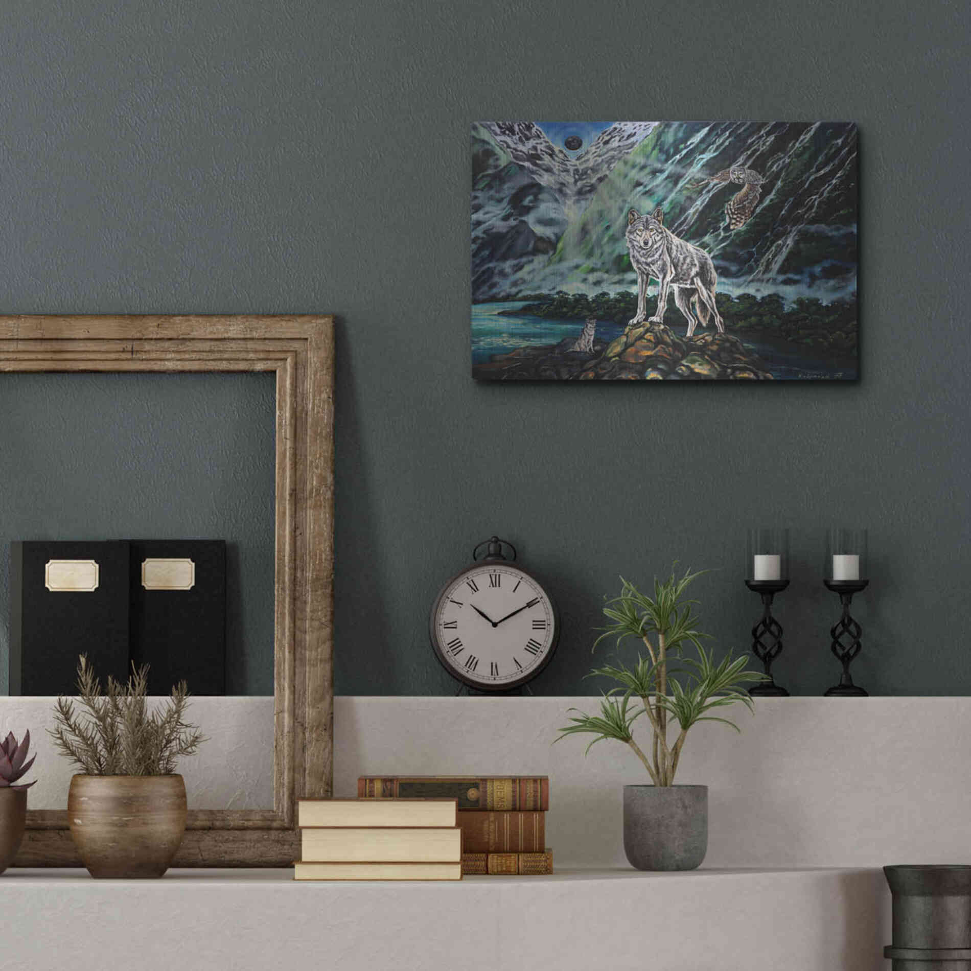 Luxe Metal Art 'Wolfpack The New Moon' by Jan Kasparec, Metal Wall Art,16x12