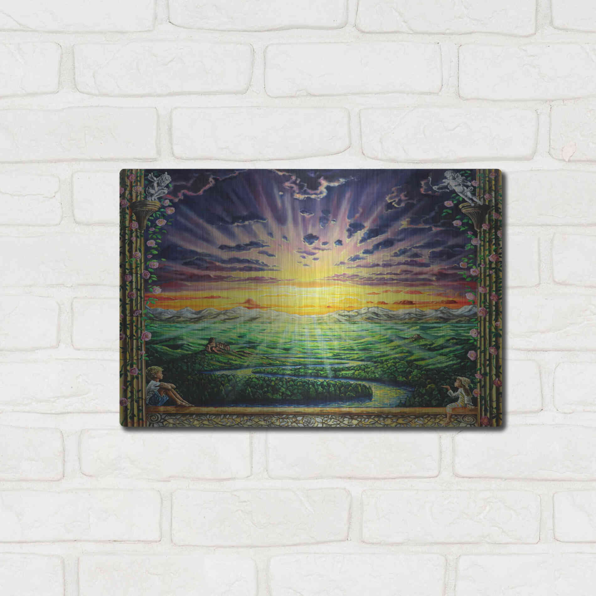 Luxe Metal Art 'Window To Paradise' by Jan Kasparec, Metal Wall Art,16x12