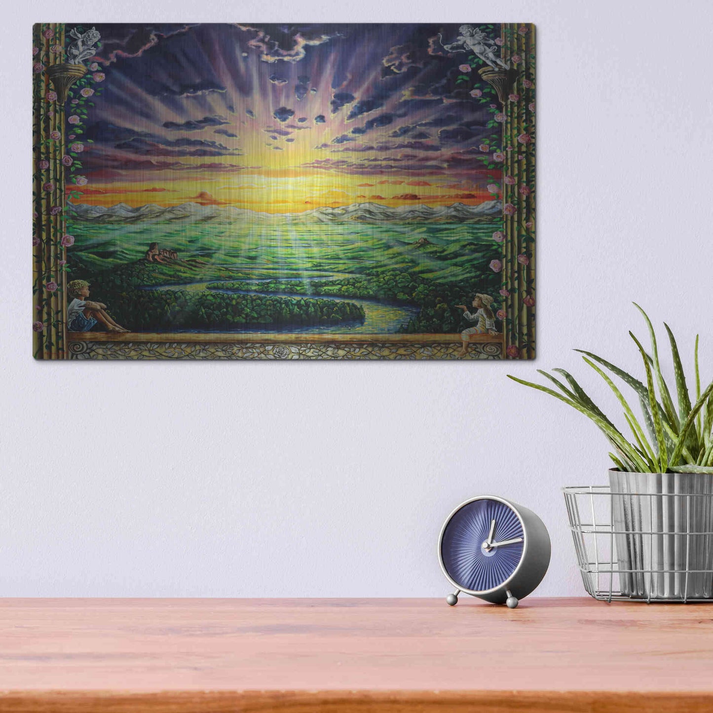 Luxe Metal Art 'Window To Paradise' by Jan Kasparec, Metal Wall Art,16x12