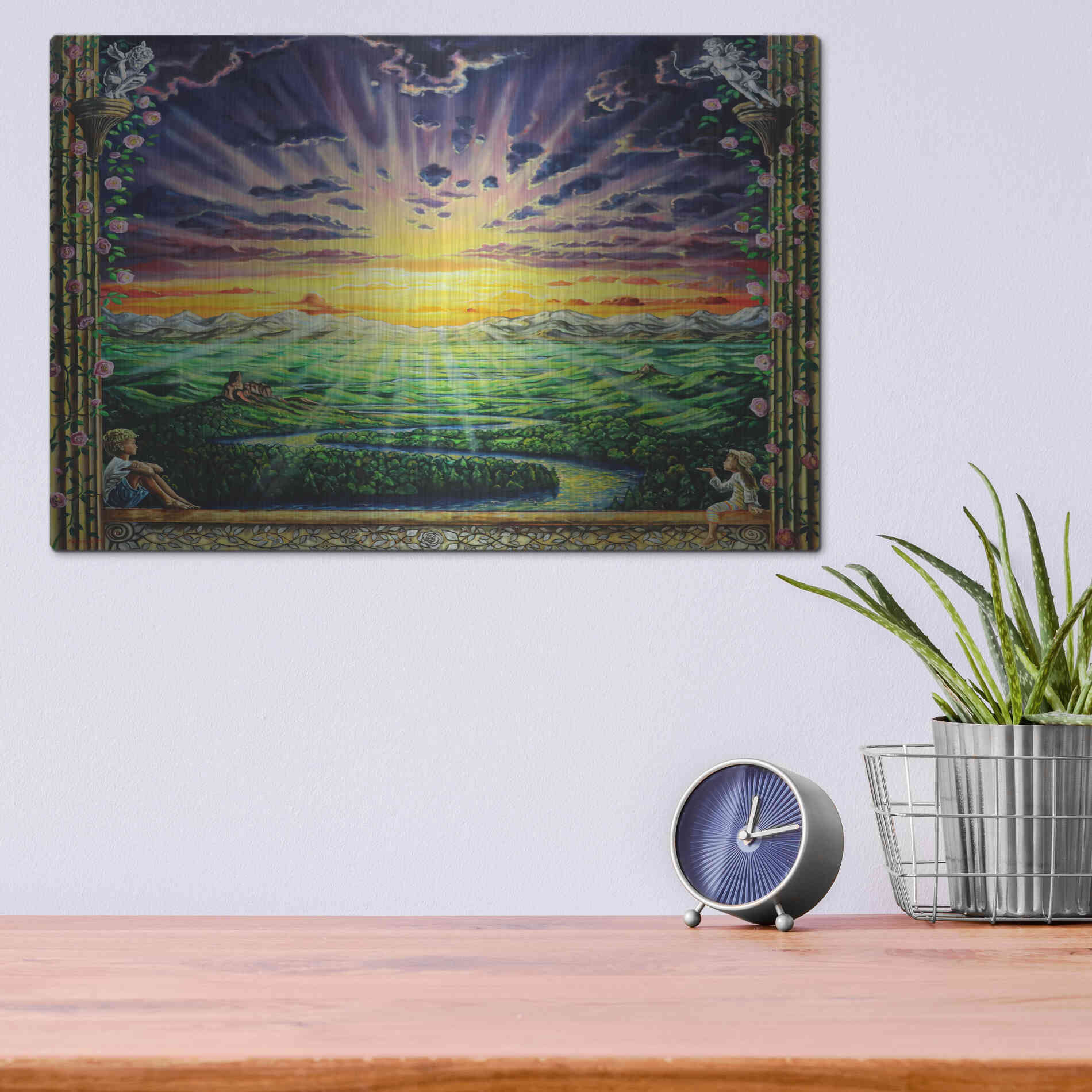Luxe Metal Art 'Window To Paradise' by Jan Kasparec, Metal Wall Art,16x12