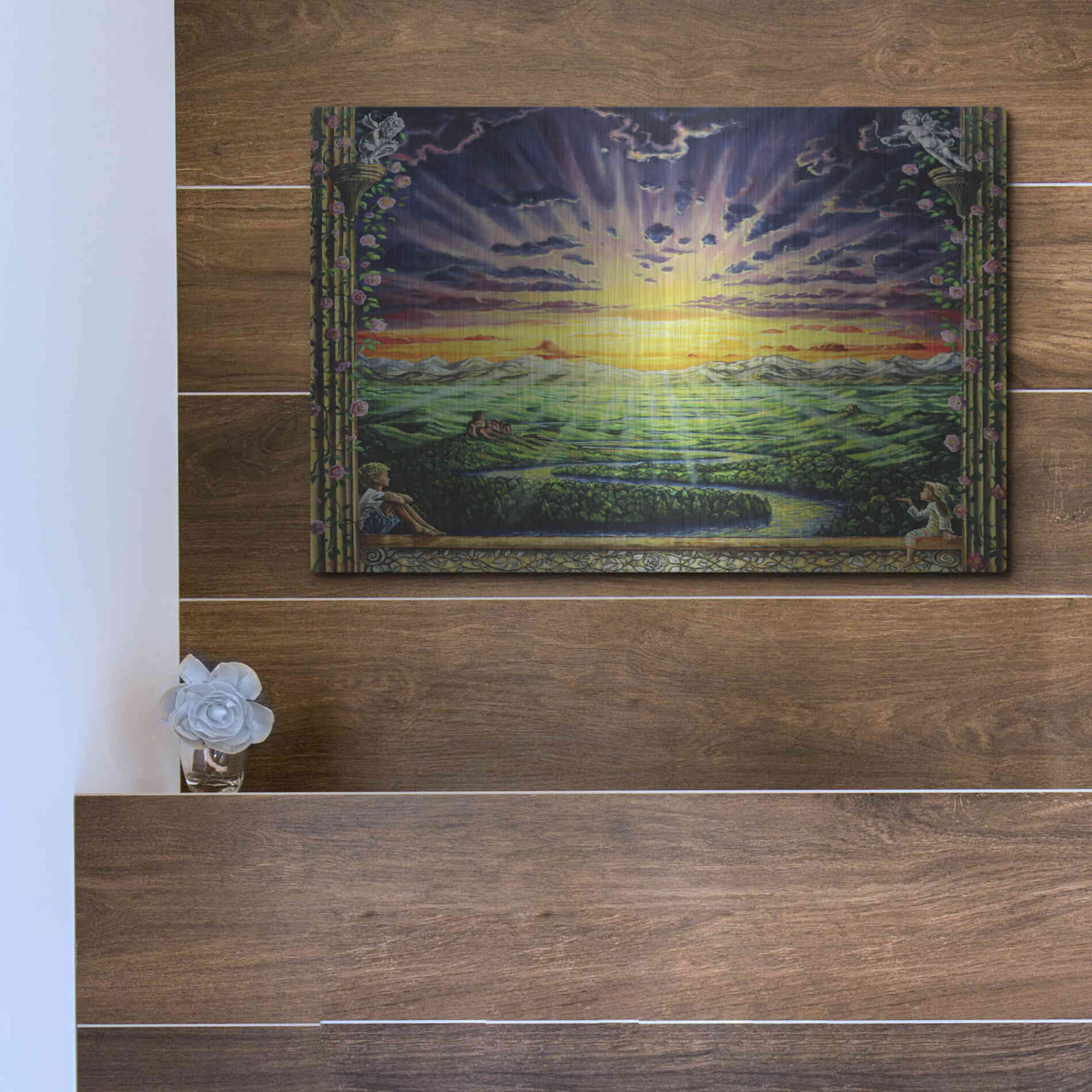 Luxe Metal Art 'Window To Paradise' by Jan Kasparec, Metal Wall Art,16x12