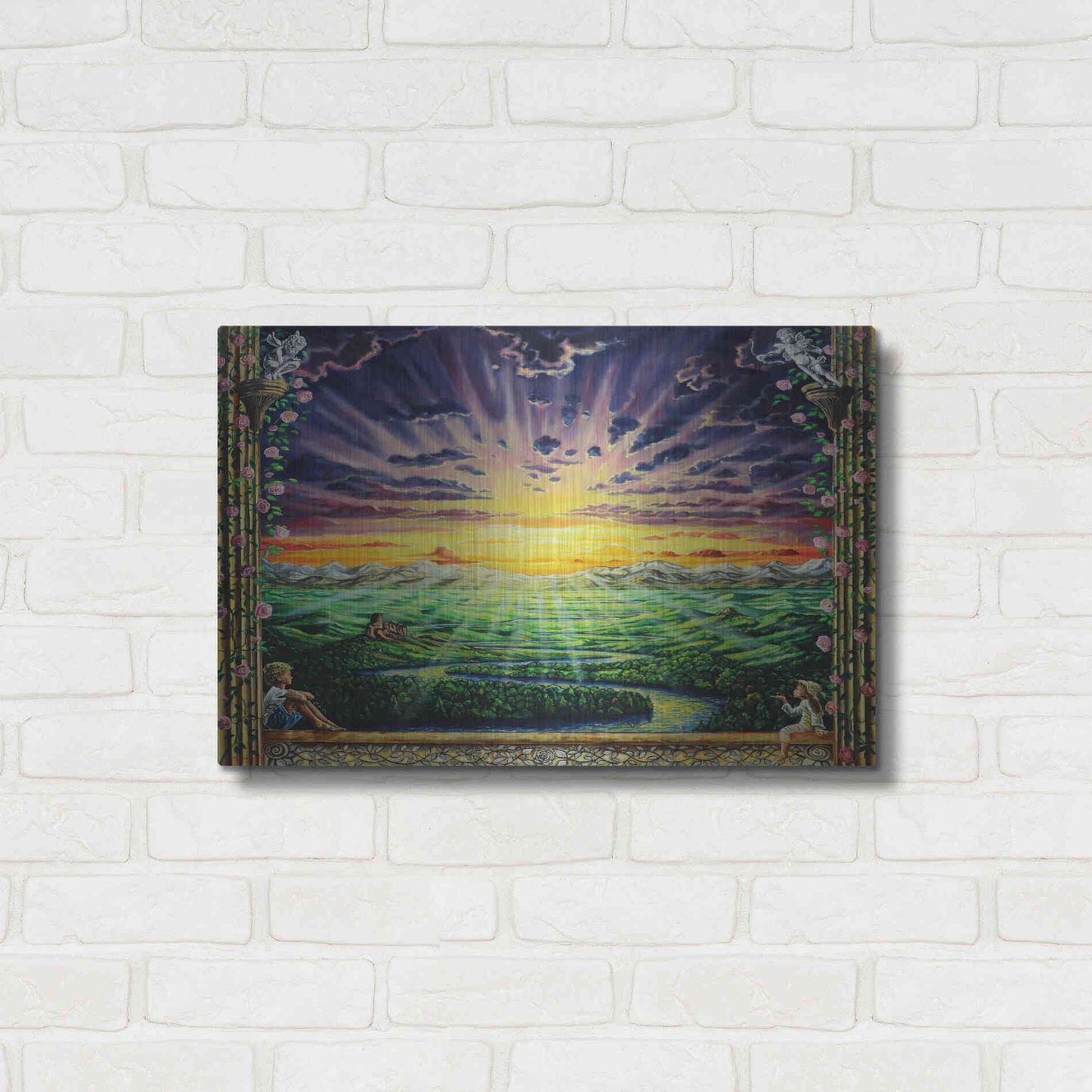 Luxe Metal Art 'Window To Paradise' by Jan Kasparec, Metal Wall Art,24x16