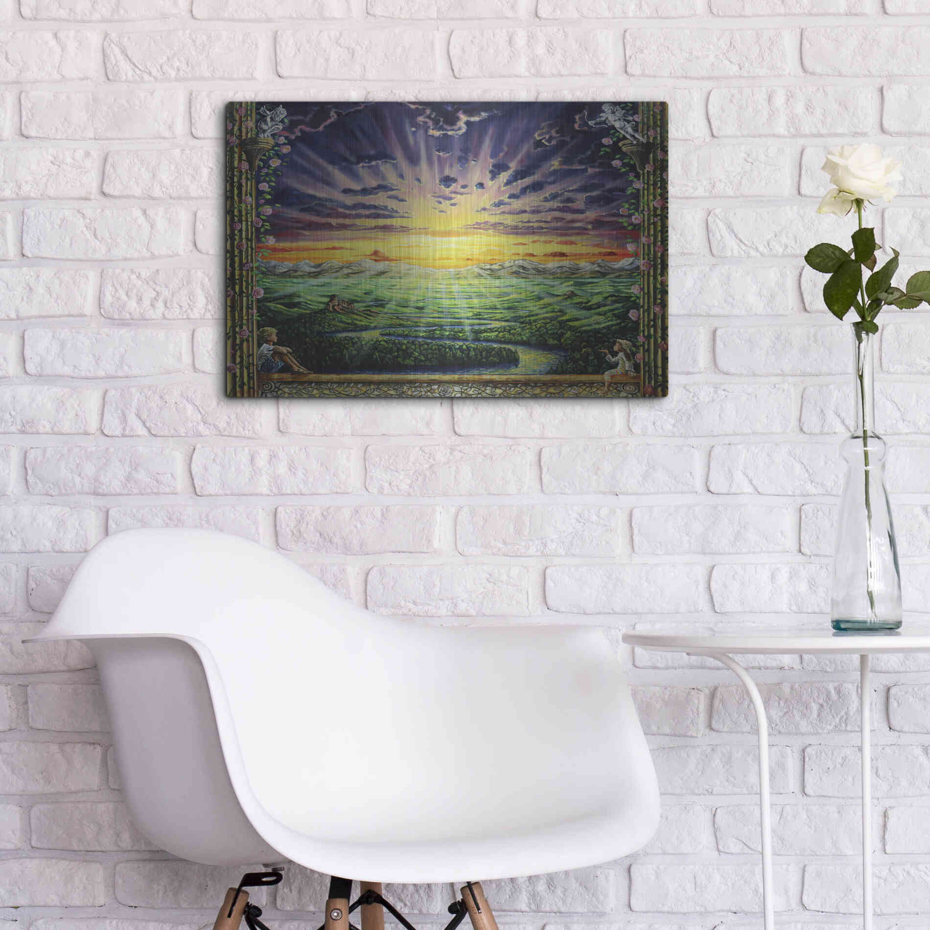 Luxe Metal Art 'Window To Paradise' by Jan Kasparec, Metal Wall Art,24x16